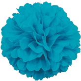 Teal Blue Pom Pom Puff Ball